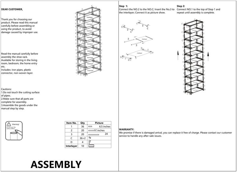 FCH 10-Tier 20 Pairs Shoe Rack, Sturdy Metal Shoe Rack Organizer, Narrow Shoe Rack, for Closets, Shoe Stand, Shoe Shelf, 12"D x 24.5"W x 60"H