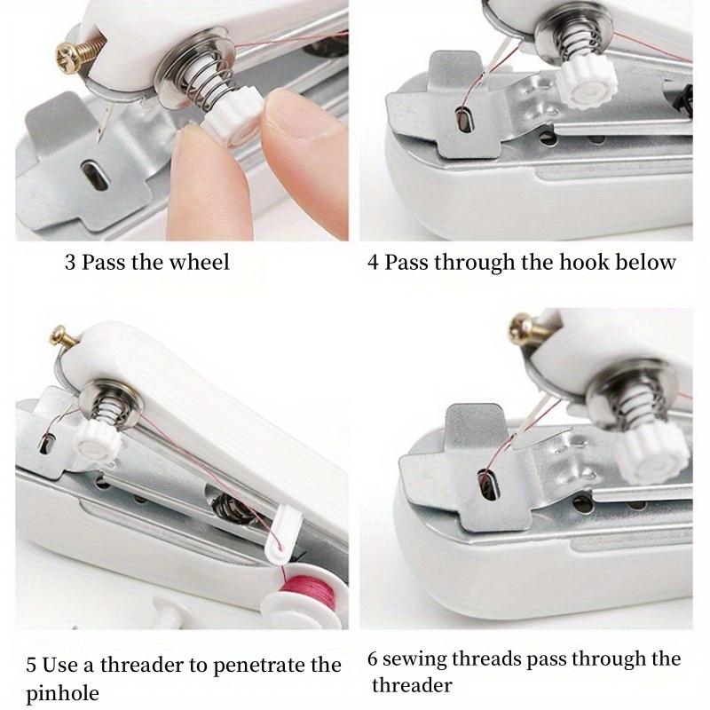 Portable Mini Handheld Sewing Machine Set, Sewing Supplies Crafts, Compact Quick Stitch Tool for Fabric and Clothing Repair, No Power Needed, Durable Design Mini household sewing machine for repairing clothes