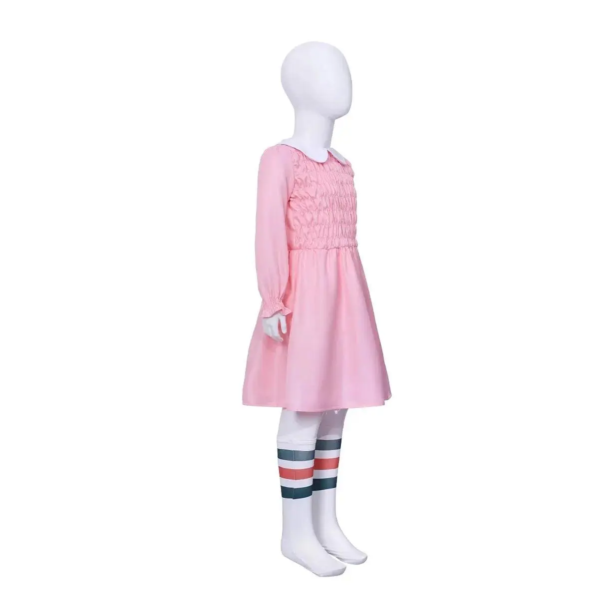 Customized Stranger Things Eleven Cosplay Dresses for Women Girls Pink Dresses Eleven Costumes for Halloween Carnival Dress Up