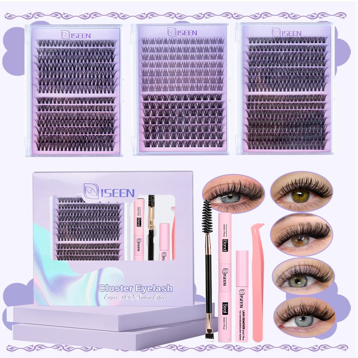 Daily Natural Individual Cluster Lash Kit, Mixed Styles and Length Eyelash Extension Kit, With Bond&Seal Remover Tweezer Brush, Diy Lash Kit, Magic Clusters, Self Grafting Curling Fake Eyelashes for Women, Beginner Friendly, Eyelashes Cosmetic