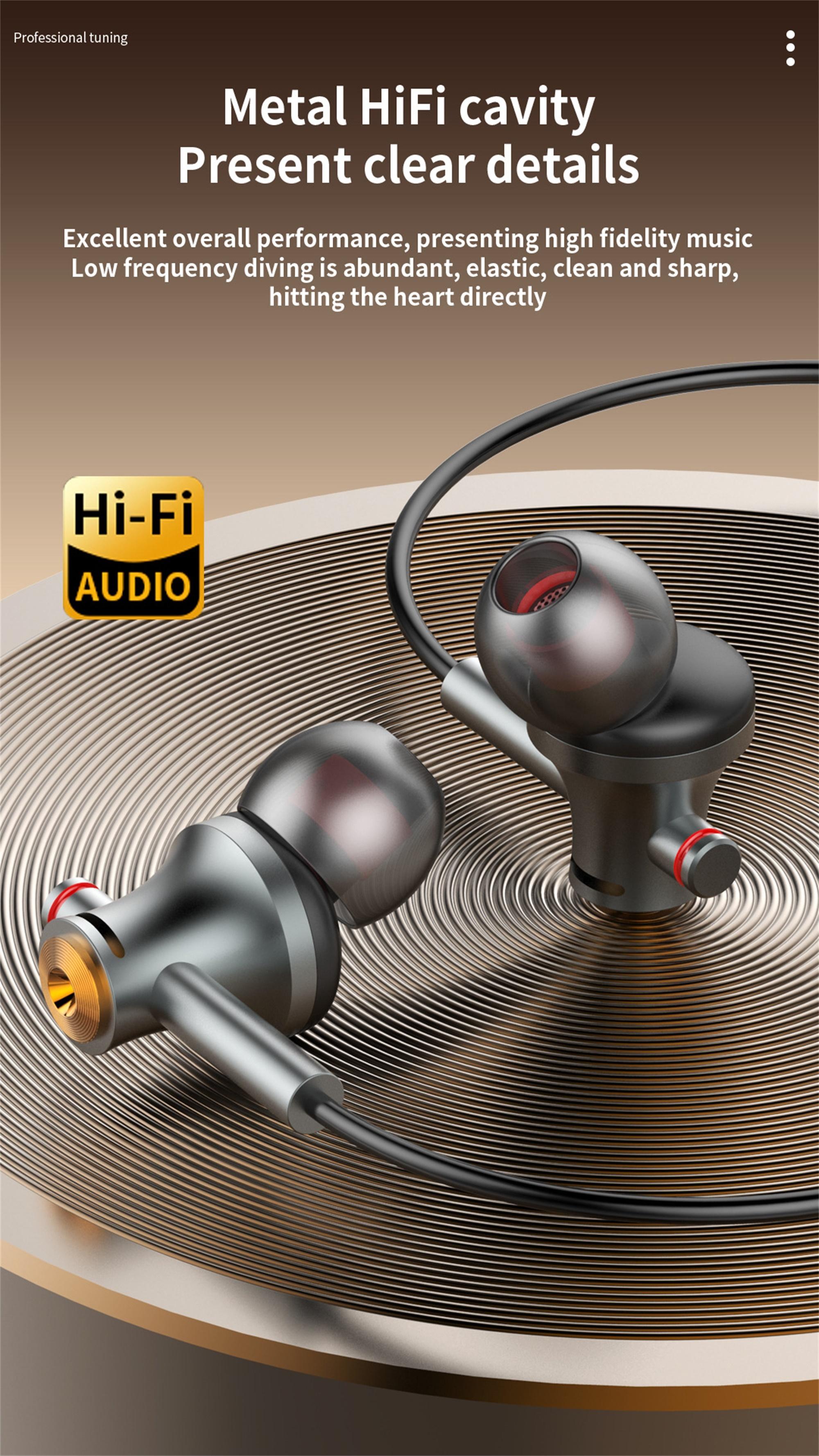 USB C Wired Headphones Dolby Sound With Noise Reduction Type C 3.5mm Music Earphones For Samsung Galaxy S25 S24 Ultra iPhone 15 16 17