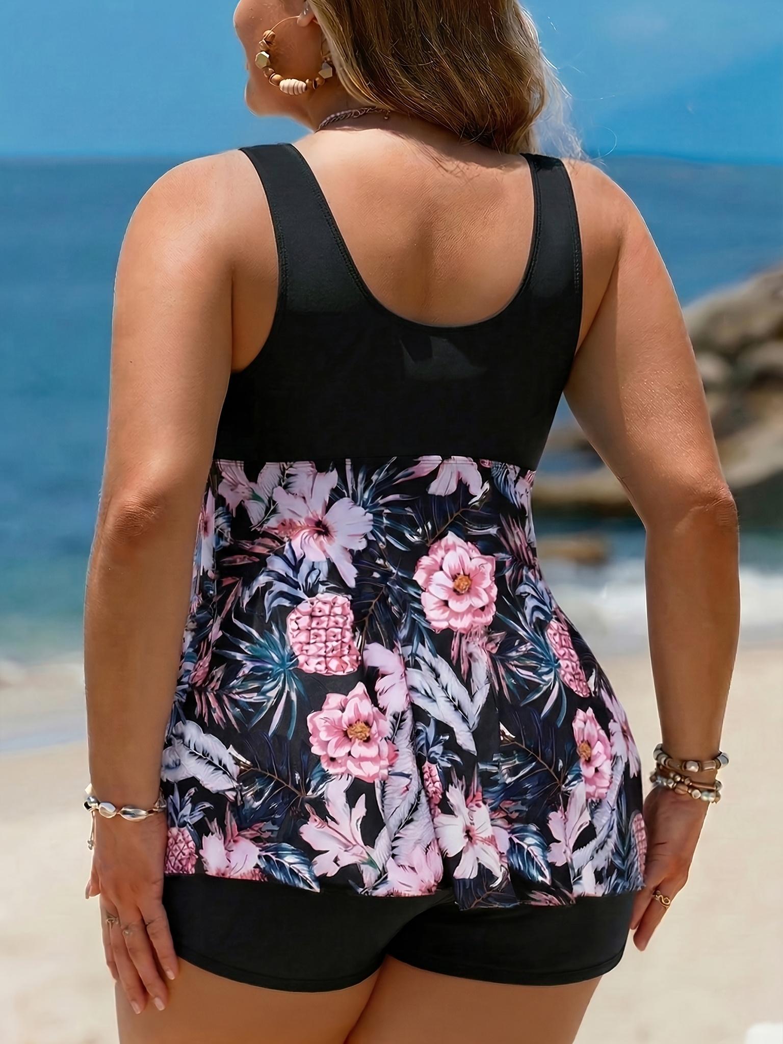 Swimsuit for Women, Womens Plus Size Swim Dress Swimsuit One Piece Tummy Control Bathing Suit Flowy Body Shaping Swimwear