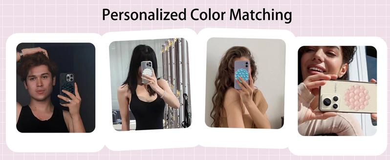 2pcs Double-Sided Phone Suction Mount,Round Silicone Suction Cup Phone Holder,Phone Case Self-Adhesive Phone Sticky Grip for Mobile Devices