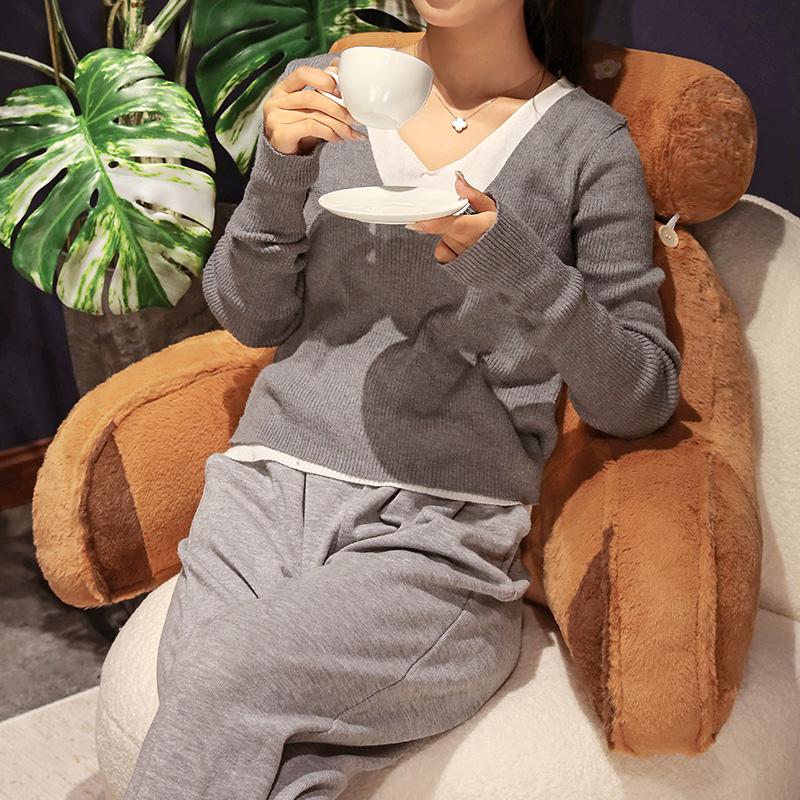 Kawaii Soft Lumbar Pillow with Washable Cover, Comfortable Bed Rest Design for Relaxing & Gaming, Ideal for Home Use