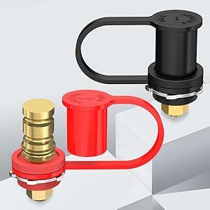 GJANSH Remote Battery Terminals 3/8" Stud Battery Jump Post with Cover 250A Battery Charging Post Kit Marine Battery Charger Jumper Post for Auto Truck Can-am,summervibes