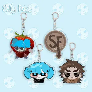Game Sally Face Cosplay Acrylic Keychain Lovely Bag Charms Pendant Key Chain Keyring Friends Gift Fans Fun Cute Souvenir