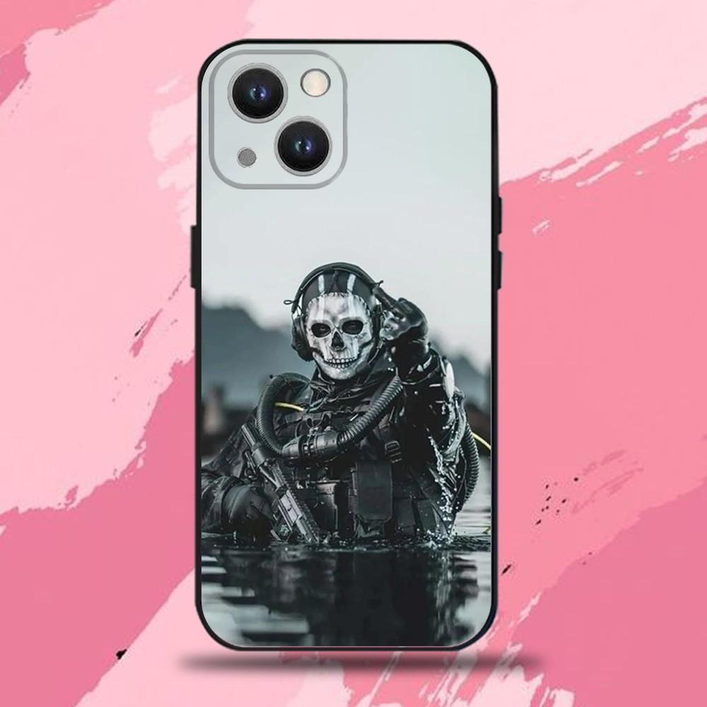 Super Cool "Call of Duty" Themed Liquid Phone Case — Black Soft Silicone Protective Cover for iPhone 17/16/15/14/13/12