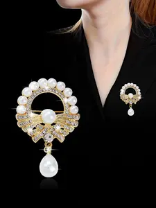 Butterfly Brooch Pin, Anti-Lost Pearl Safety Pin, Fashion Accessory for Clothing, Factory Wholesale Jewelry