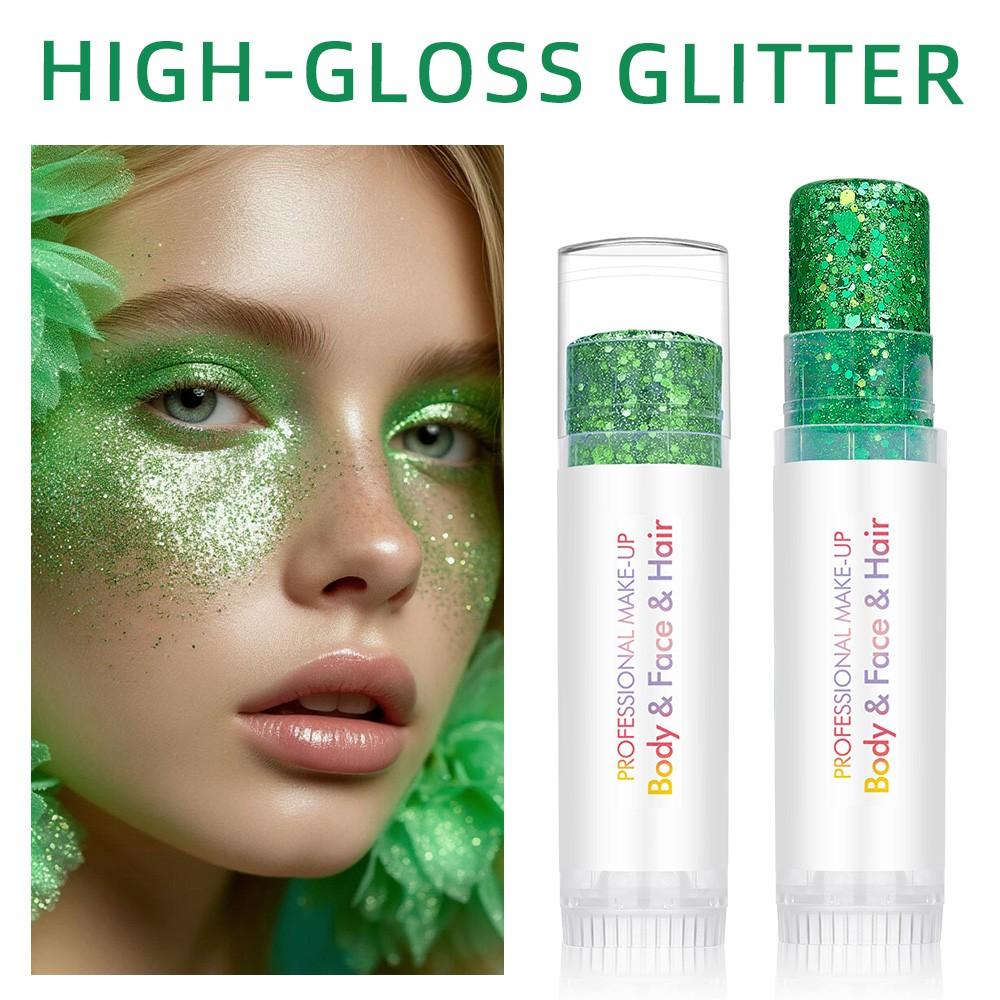 Single Pack Diaoni Christmas Party Glitter Balm, Long-Lasting Shimmer, Face Body Hair Use, Cosplay Essential, Halloween Party Dance Event