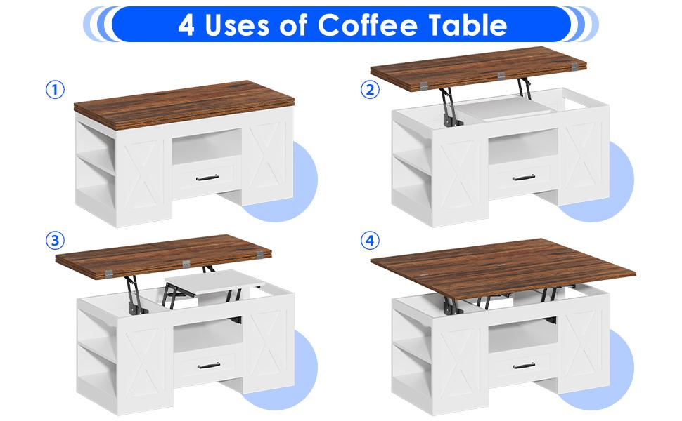 Coffee Table, 39.37" Lift Top Coffee Table with Drawer & Open Storage Shelves, Large Rectangular Farmhouse Living Room Table, Center Table for Living Room, Home Office, Espresso Coffee Table, 39.37" Lift Top Coffee Table with Drawer & Open Storage Shelves, Large Rectangular Farmhouse Living Room Table, Center Table for Living Room, Home Office, Espresso