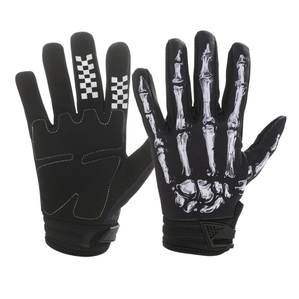 Joker Touchscreen Non-Slip Skeleton Gloves for Men and Women - Dirt Bike, Mountain Bike, and Riding - Breathable Design with Skeleton Pattern, accessories, Motorcycle Gear, Racing