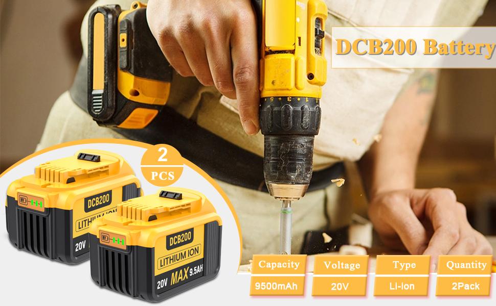 Outdoorfun 2Pack 9.0Ah Lithium Replacement for Dewalt 20V 60V Flexvolt Battery Max XR Cordless Tools DCB180 DCB205 DCB206 DCB206-2 DCB200 DCB204 DCB204BT-2 DCB203 DCB201 DCB207 Outdoorfun 2Pack 9.0Ah Lithium Replacement for Dewalt 20V 60V Flexvolt Battery Max XR Cordless Tools DCB180 DCB205 DCB206 DCB206-2 DCB200 DCB204 DCB204BT-2 DCB203 DCB201 DCB207