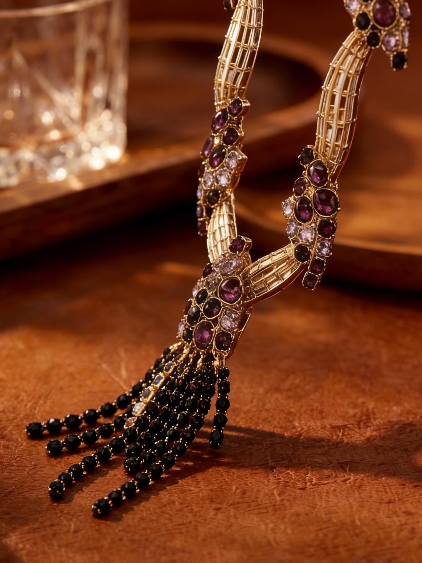 A noble and elegant tassel studded diamond necklace, suitable for daily wear, vacation dates, and other occasions, and also a surprising and exquisite small gift.