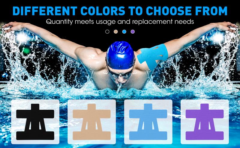 Pre-Cut Kinesiology Tape for Shoulder – Waterproof, Breathable Elastic Sports Tape for Pain Relief, Muscle Support & Shoulder Stability (Black, 10 Count)