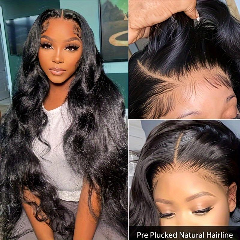 Bling Hair Body Wave 13x4 HD Transparent Lace Frontal Wig For Black Women Pre Plucked 100% Brazilian Real Hair Wig Nature Color