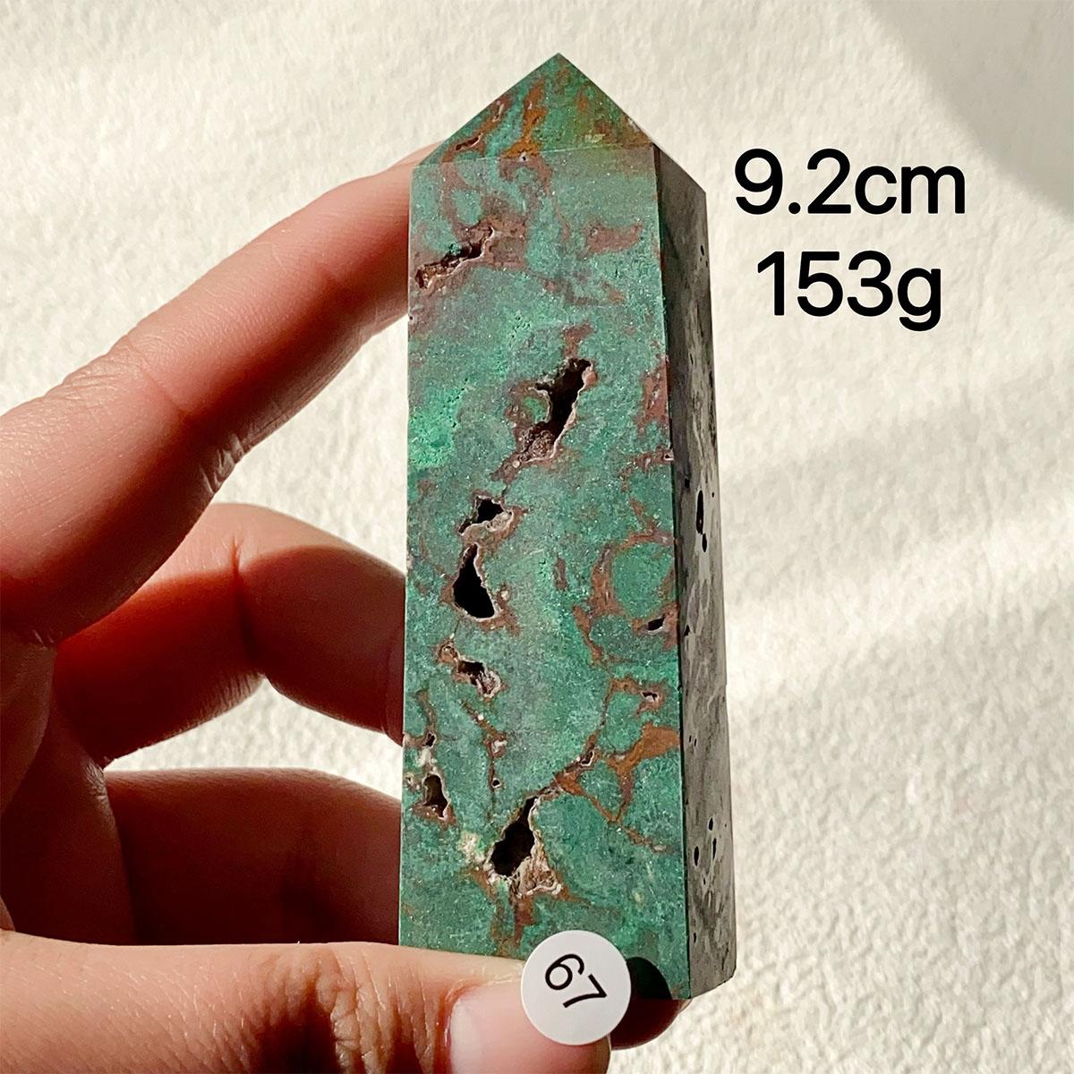 Chrysocolla Crystal Tower Malachite Wand Quartz Point Decor Polished Obelisk  Healing  Reiki Energy Crystal Gem