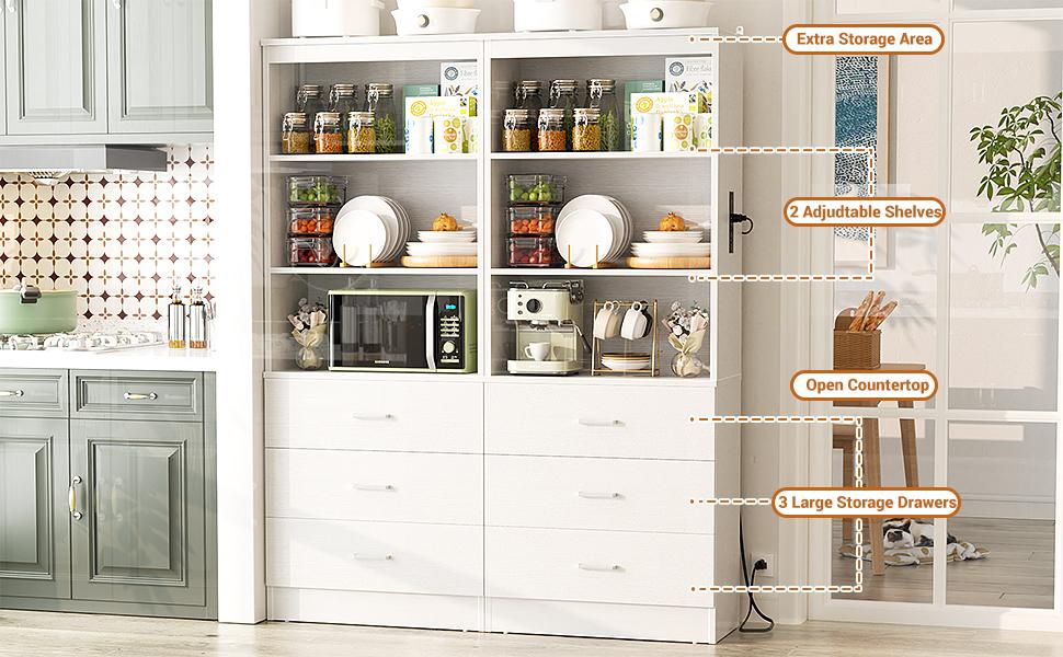 23.6" Storage Cabinet Bookshelf with Charging Station and 3 Wood Drawers, Freestanding Closet System with Storage Shelves, Wardrobe, Closet Rack