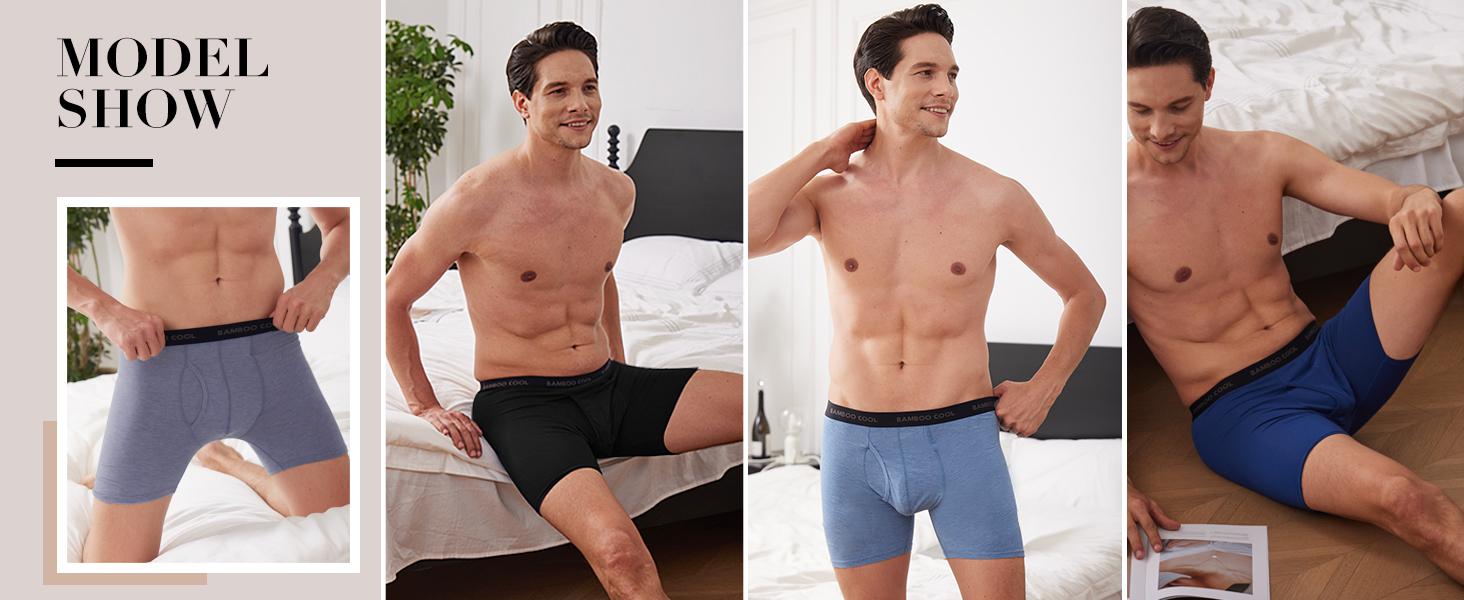 BAMBOO COOL Men's Underwear Boxer Briefs Soft Comfortable 92% Viscose 8% Spandex Gift Sets for Boyfriend 4 Pack or 7 Pack Premium Material Breathable Moisture-Wicking Elastic Stretching SpringStatements BAMBOO COOL Men's Underwear Boxer Briefs Soft Comfortable 92% Viscose 8% Spandex Gift Sets for Boyfriend 4 Pack or 7 Pack Premium Material Breathable Moisture-Wicking Elastic Stretching SpringStatements