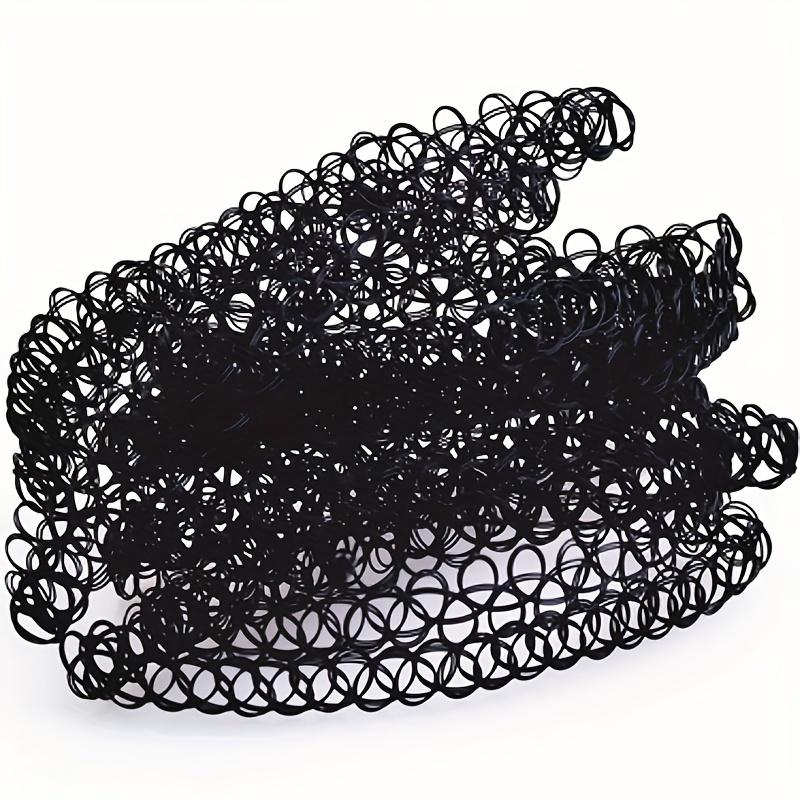 12pcs/set FashionPunk Gothic  lace collar fishing line elastic necklace， Black Tattoo Choker For Girls, Party Favors