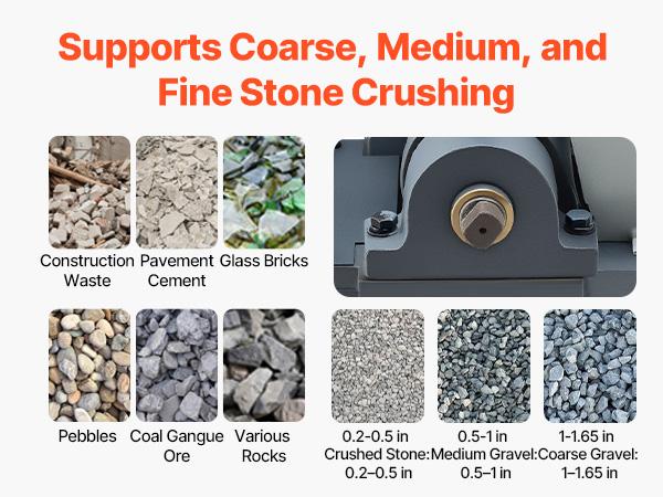 VEVOR Jaw Crusher Machine, 2.2KW High Power Rock Stone Crush Machine, 6.10x 5.12 inch Feeding Port, 1740 RPM Speed Stone Shatter Grinder, Electric Stone Shatter 220V, for Rock Coal Glass Bottle