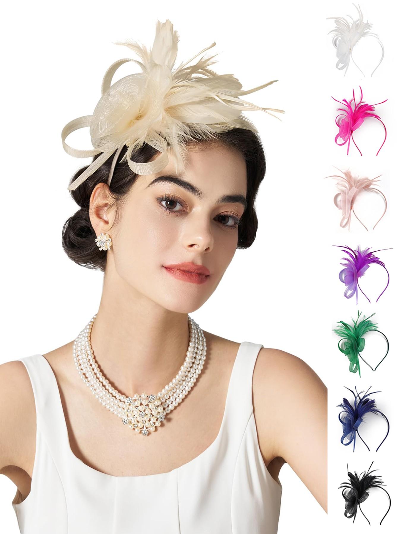 Fascinator Hat Women\'s Derby Headband Vintage 1950s for Wedding Tea Party Fascinator Hats for Women Bridal Tea Party Hats 20s 50s  main image 3