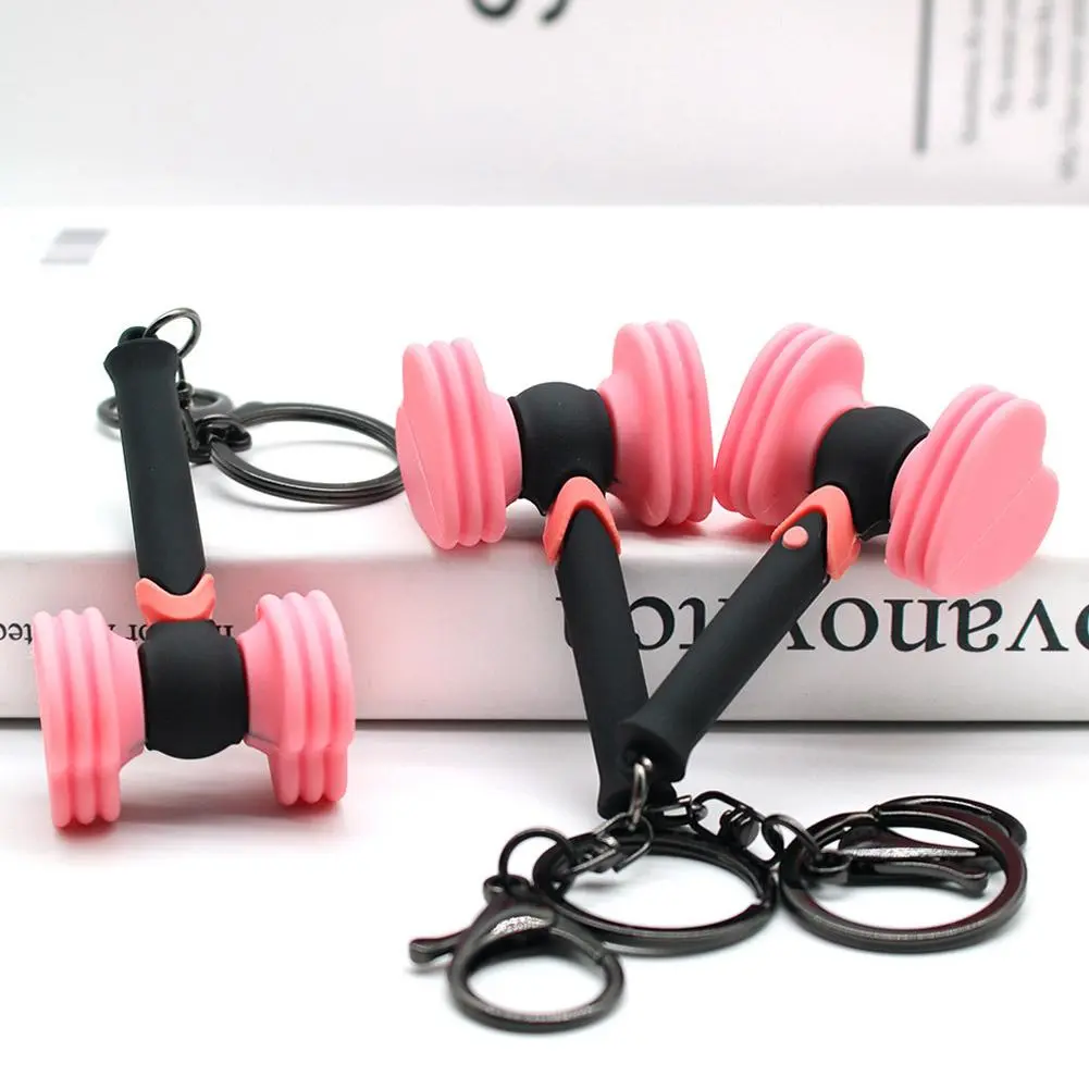 1/2/3Pcs Bp Fan Support Stick Keychain Girl Group Star Concert Black Fan Support Stick Pendant Heart Shaped Small Hammer Pendant