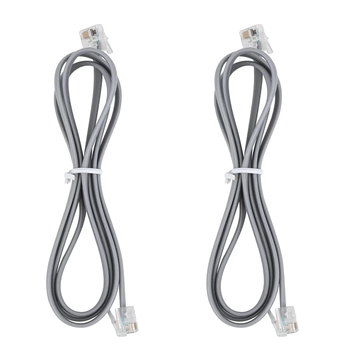 RJ12  Phone Cord RJ12 6P6C Male to Male Straight Wired for Both Data and Voice Use - 2Pack (, 3.3FT)