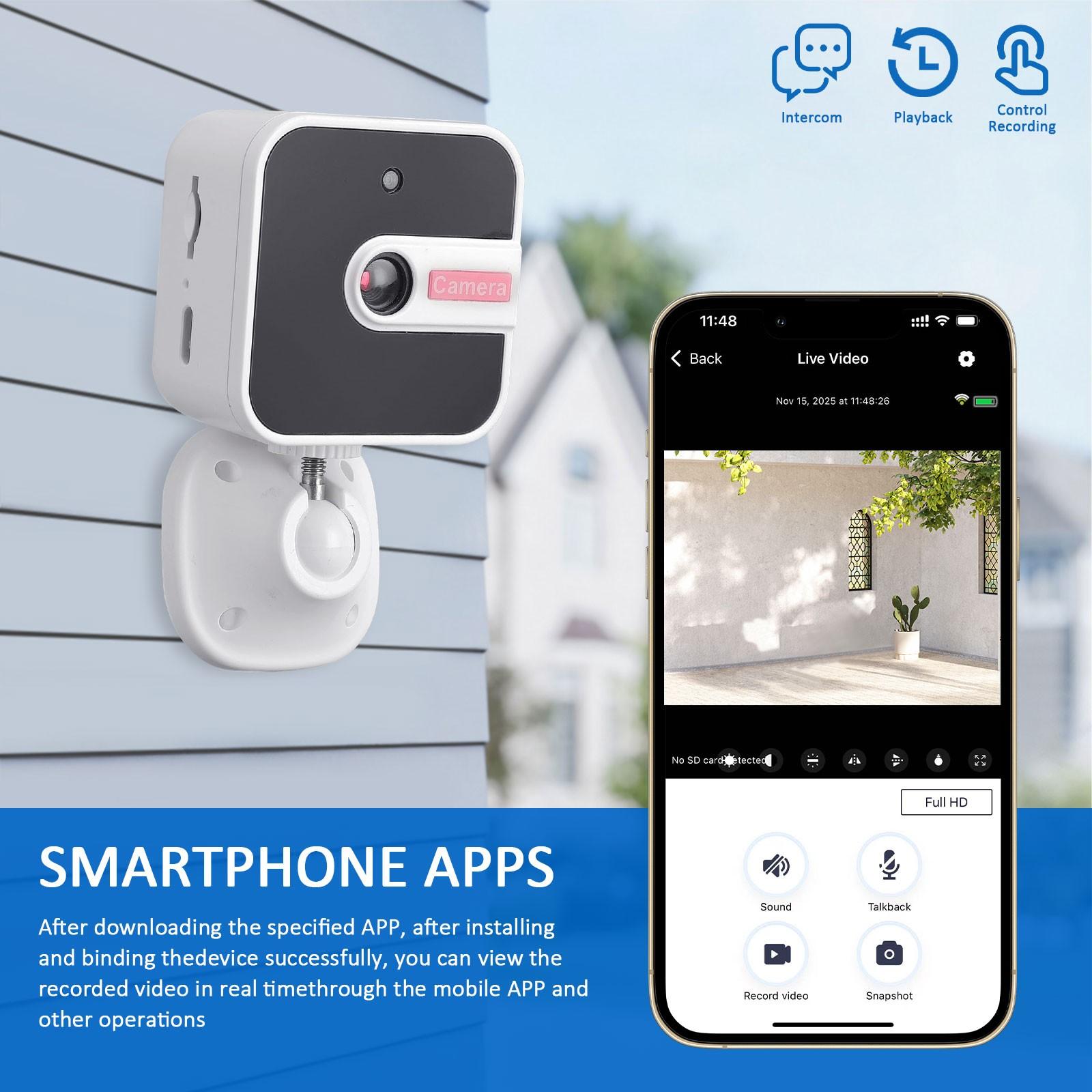 Wireless WiFi Home Security Camera with Night Vision, Motion Tracking, Wall Mount, Mobile App Live View for Indoor Monitoring – Smart Surveillance Camera for Home Security,  24/7 Security Monitoring, App Control, Easy Installation