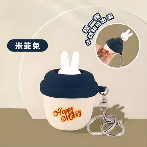 Kawaii Miffy Rabbit Keychain Cute Cartoon Creative Silicone Kneading Fun Stress-relieving Boris Schoolbag Gift