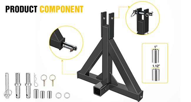 Nilight 3 Point 2" Trailer Hitch Receiver Category 1 Heavy Duty Tractor Drawbar Quick Hitch Adapter Compatible with Kubota,Bx,John Deere, Nortrac, Kioti,Yanmar,Ca Sturdy Truck Vehicle dealsforyoudays