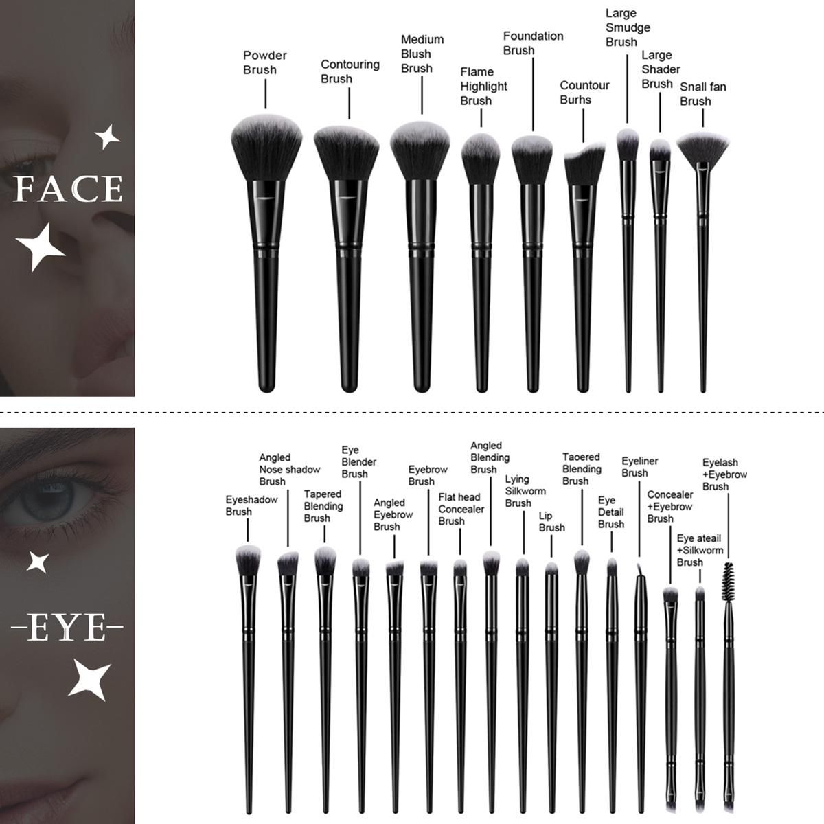 Beauty Makeup Tool Set, 46pcs/set Cosmetic Brush & Beauty Sponge & Puff & Makeup Bag & Eyelash Curler & Cleaning Pad, Professional Makeup Tools Set, Trending Products, Makeup Brushes Set, Makeup Storage Bag, Makeup Brush Kit