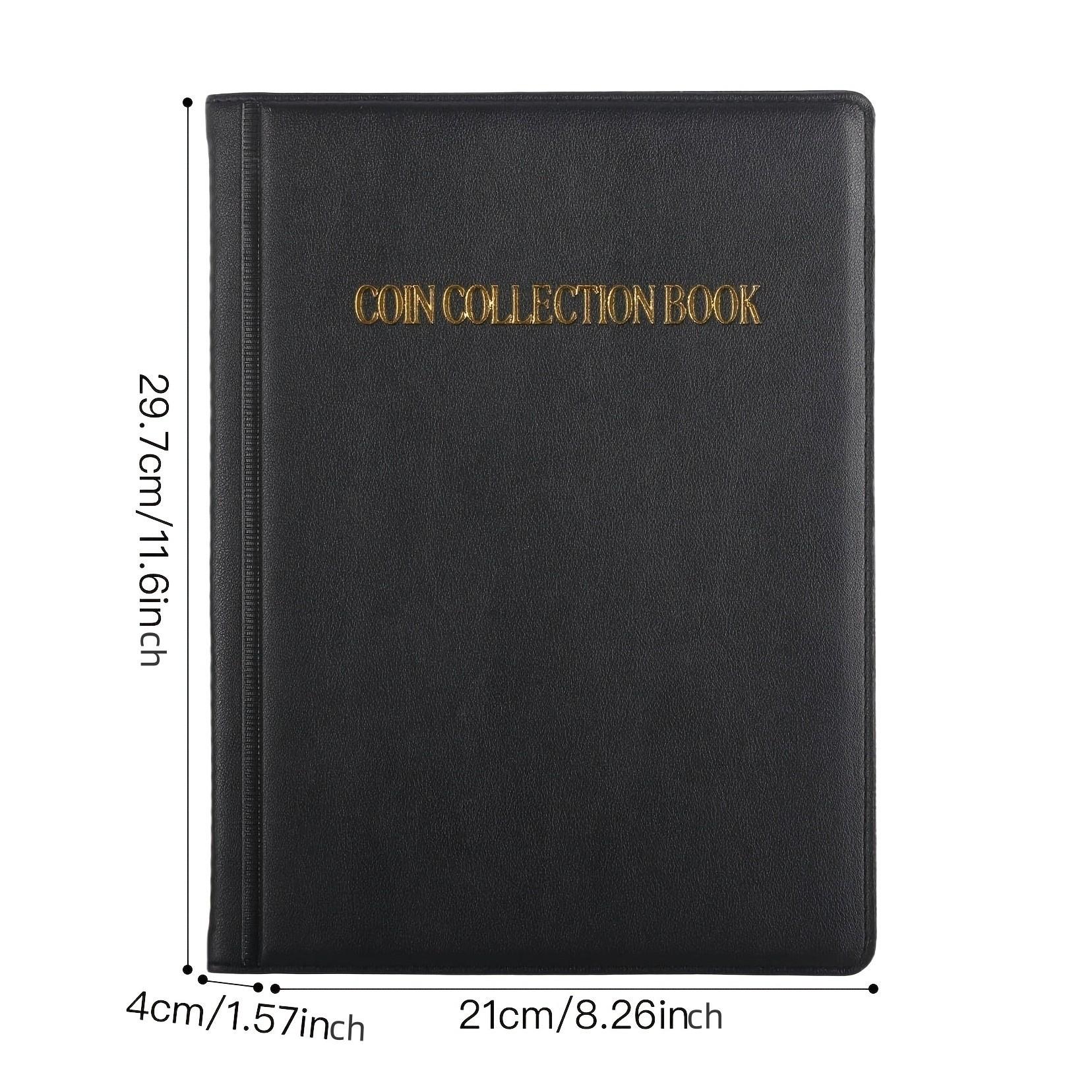 Coin Collection Album, Large Capacity Coin Currency Holder, 2-In-1 Stamp Bill Book, Coin Storage Album for Bills, Pennies, 25 Cent Coins