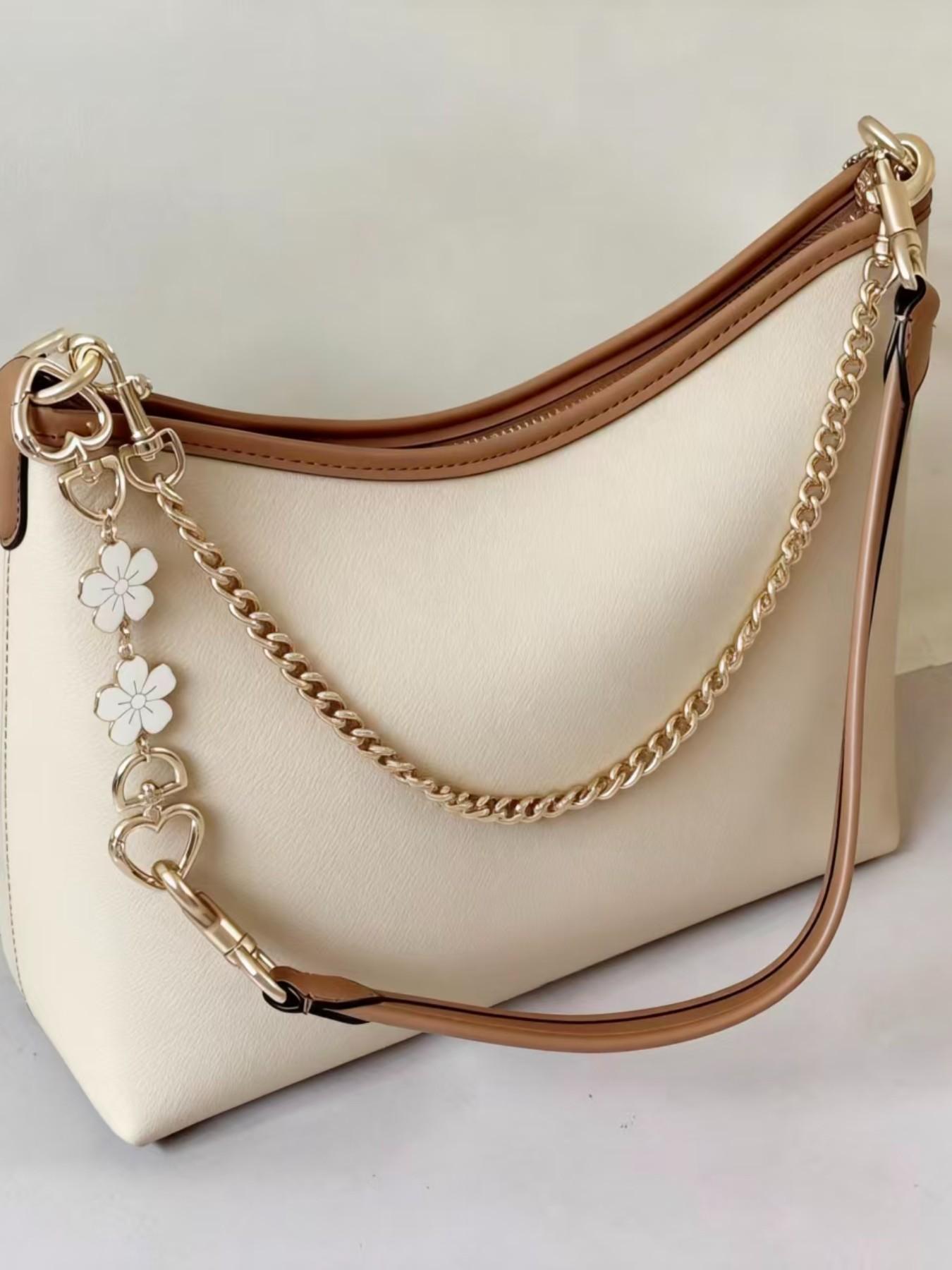 Cherry Blossom Bag Chain Extender, Metal Bag Strap for Handbag Transformation, Underarm Chain Accessory, Shoulder Strap Replacement