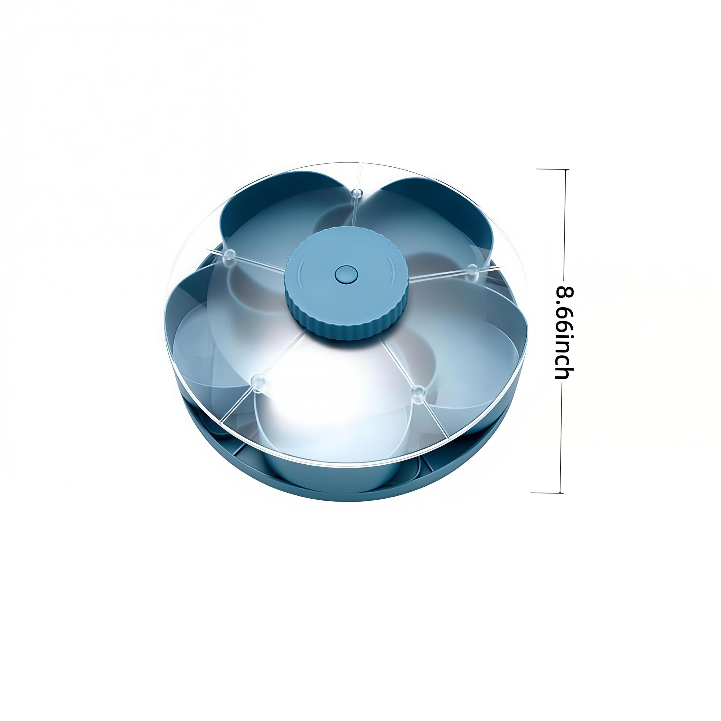 Stackable Snack Box Container with Lid, Rotating Round Vegetarian Tray, Portable Fruit Candy Storage for Kitchen, Party, Travel, Picnic