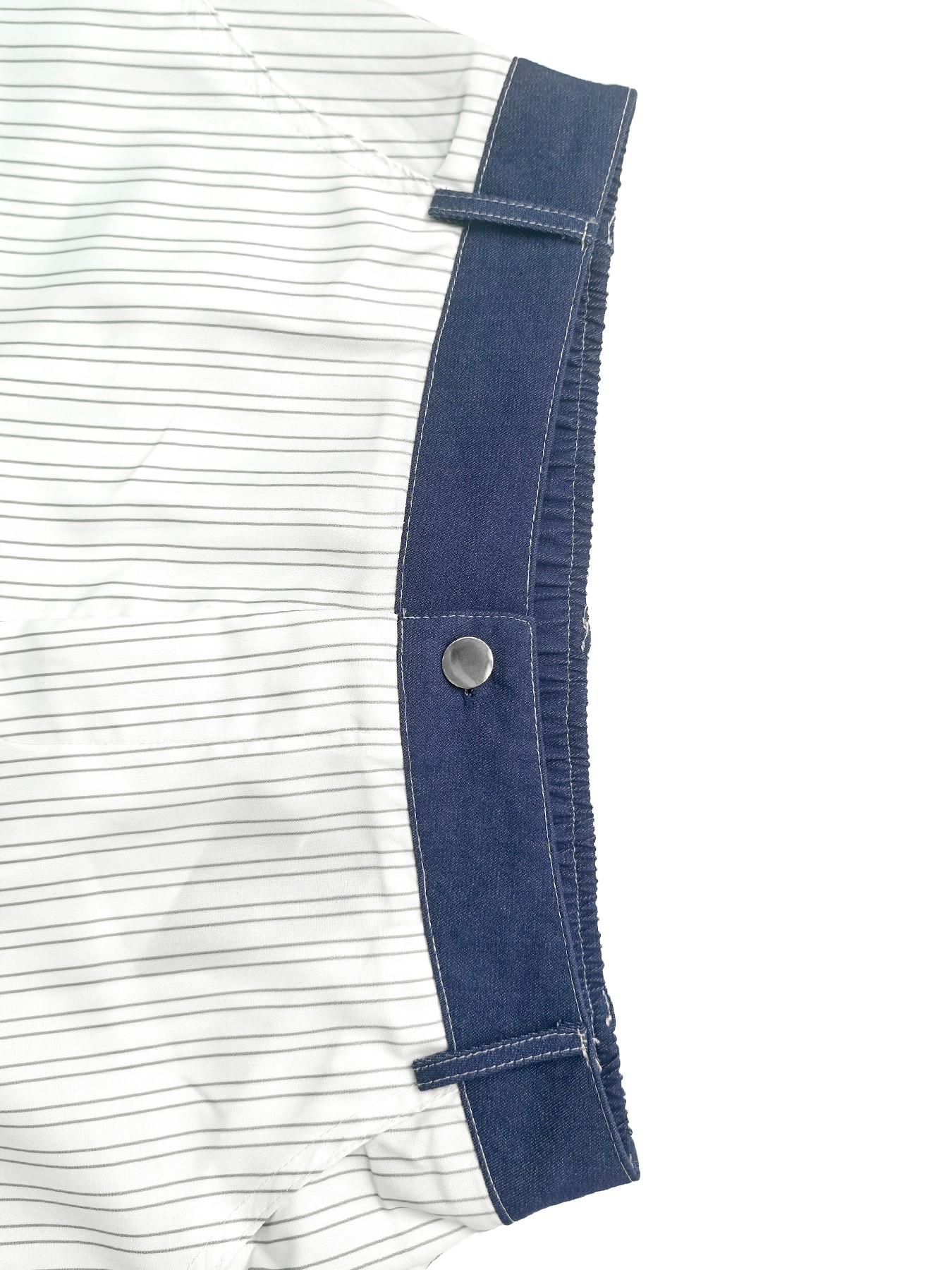 High-Waisted Loose Fit Oversized Pants, Street Fashion Trousers, Colorblock Pocket Patchwork Striped Tie Waist Adjustable Long Pants, Stylish, Comfortable and Casual Fashion Bottoms