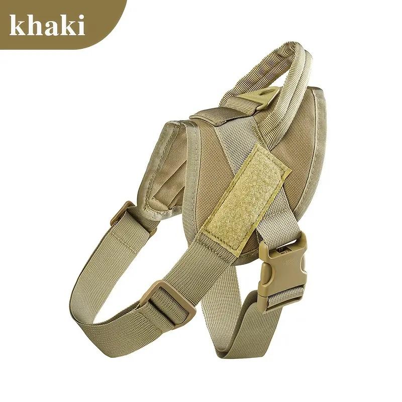 Lightweight Tactical Dog Harness with D-Ring, Adjustable Nylon Vest for Walking, Training, Daily Use, Olive Options