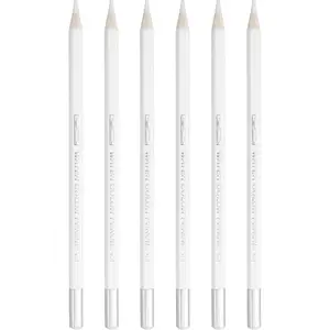 6Pcs Water Soluble Watercolor Pencils for Blending, Coloring, Sketch Drawing, Painting, White