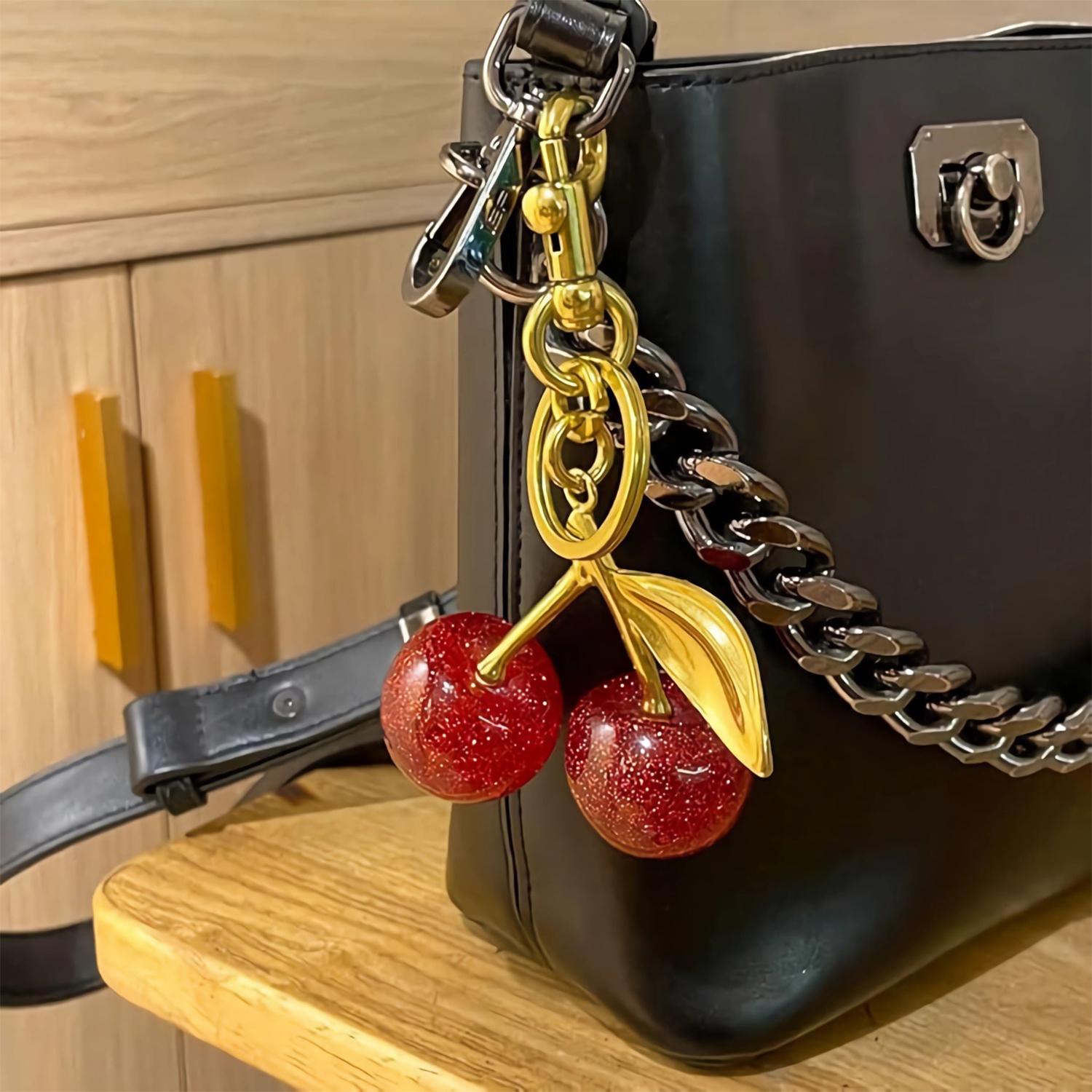 Cute Cherry Pendant Design Keychain, His and Hers Gifts, Fashionable Metal Keychain for Women & Men, Trendy All-match Keychain for Birthday Gift, Charms, Girlfriend Gifts, Trendy All-match & Exquisite Keychain for Birthday Gift