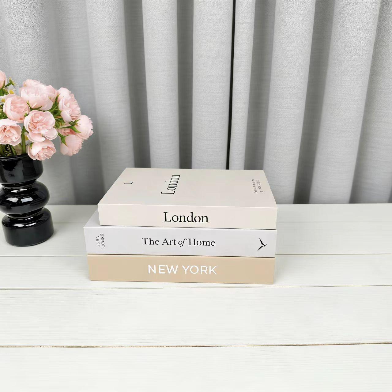 Modern Home Decor Statue Set, Stackable Bookshelf Fake Books, Realistic Prop Photography, Fresh Literary Style Desktop Ornament