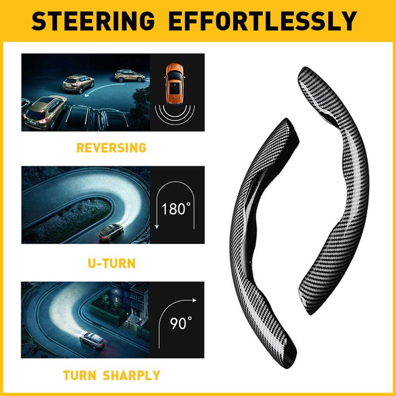 AUXITO 37cm -38cm 15" Steering Wheel Cover Faux Leather For Acura Carbon Fiber