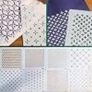 8pcs/Set Drawing Sashiko Stencils & Quilting Templates - 4.72inch Reusable PET Traditonal Patterns for Embroidery Home Decor Fabric Crafts
