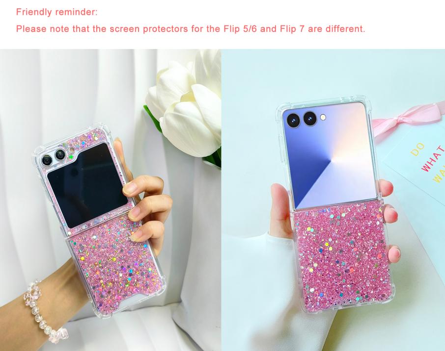 Korean Shell Pattern Full Screen Animals Blue Bow Chain Phone Case for Samsung Galaxy Flip7 Flip7fe Flip6 Flip5 Stylish Cover