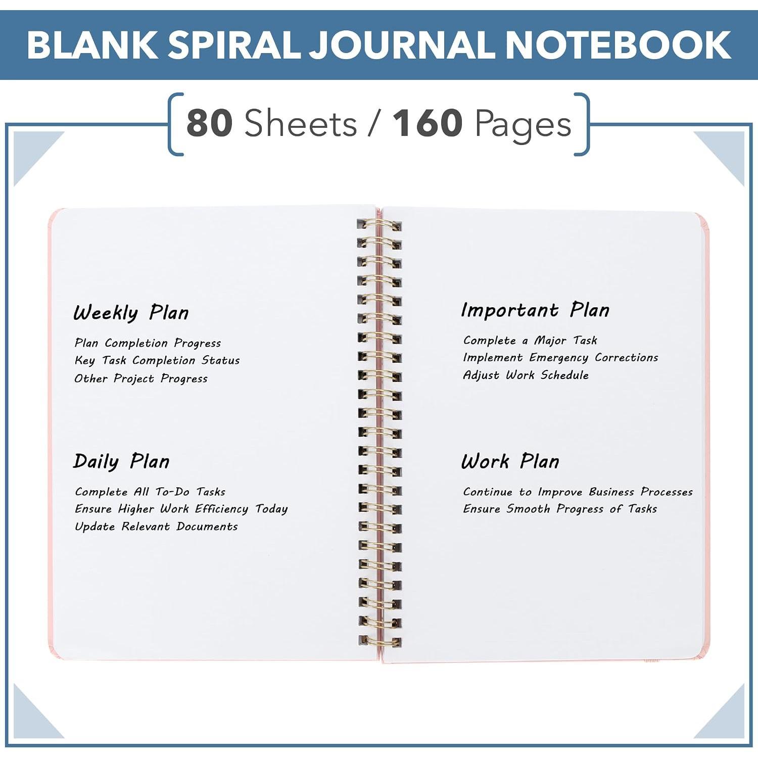 - Blank Journal Notebook Set, A5 (5.7"x7.9"), 160 Pages | Hardcover Plain Journaling Notebook with  & Sticky Index Tabs for Drawing & Sketching, Journals for Creative Writing