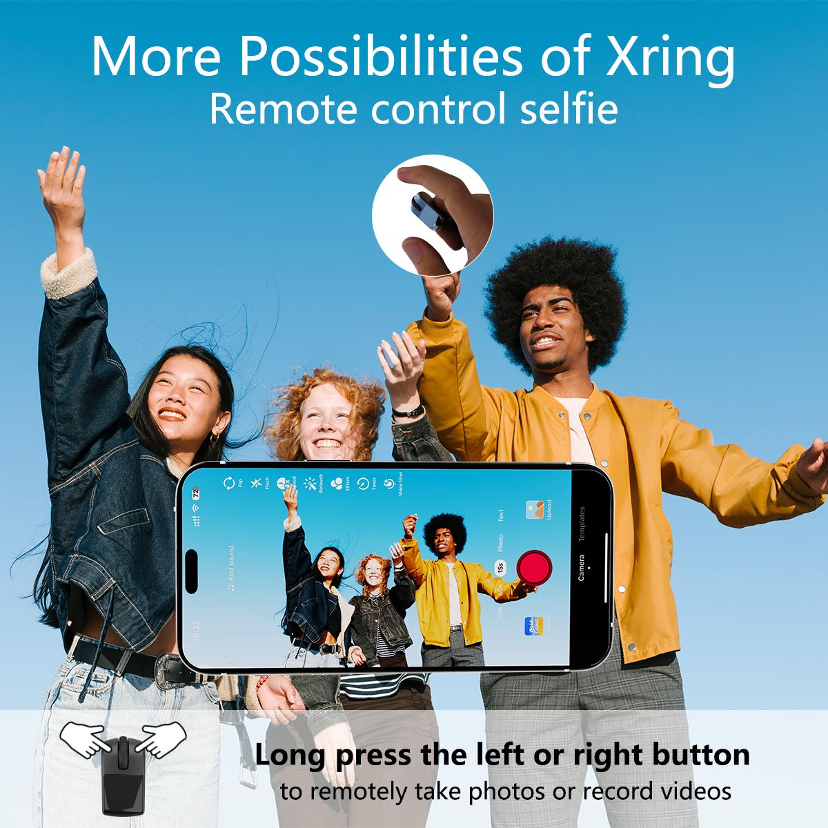 ZOZVO Bluetooth Remote Control Scrolling Ring Finger Air Mouse with Touchpad for Tik_tok Instagram YouTube,Video Scroller & Page Turn for Kindle APP, Remote for PowerPoint Slide,Selfie,Smart Mouse for Android,iOS and PC,Laptop,Mac,Tablet