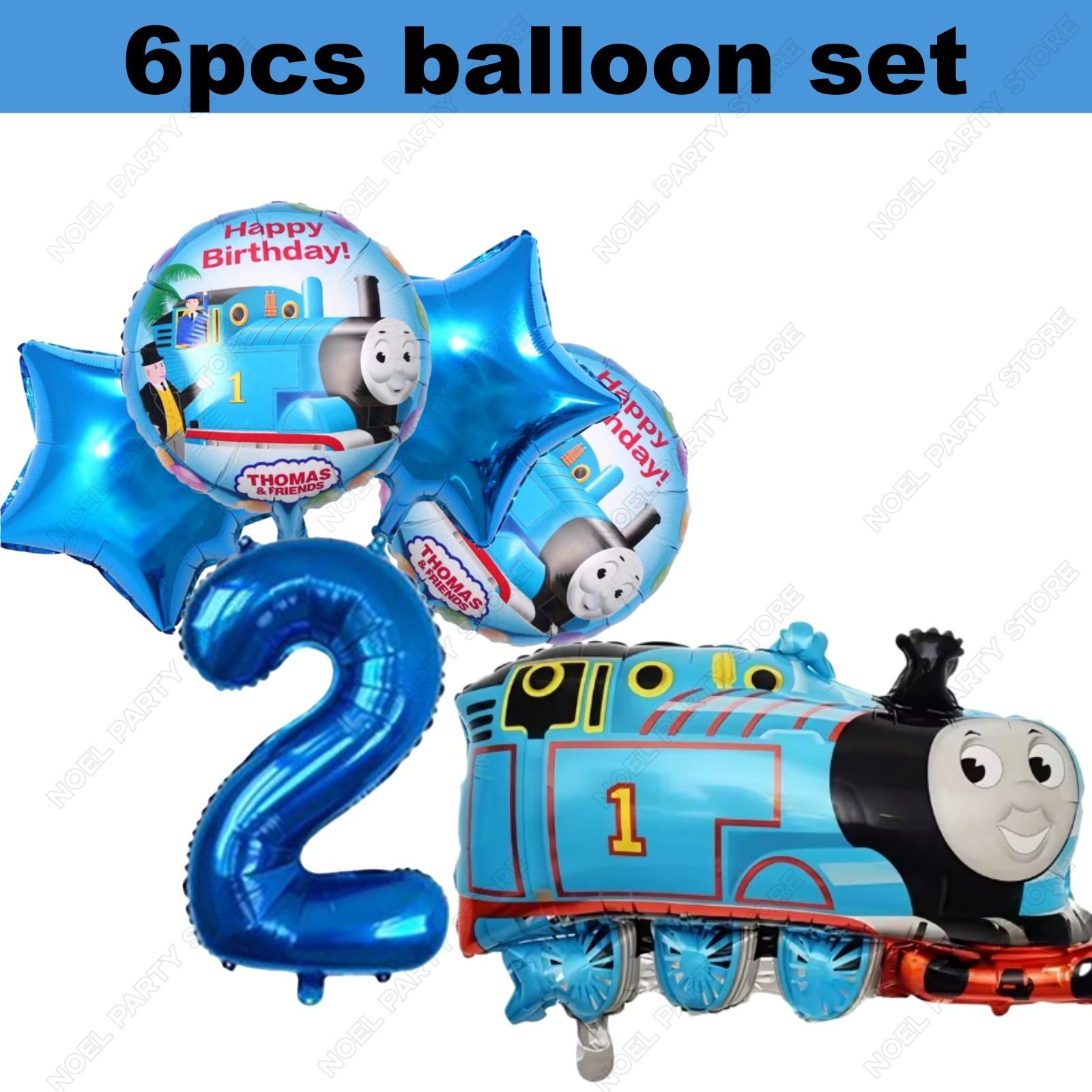Extra-Large Cartoon Thomas Shaped Balloon Thomas The Train Theme Birthday Decorations for Ages 1-9 Aluminum Foil Balloon Set
