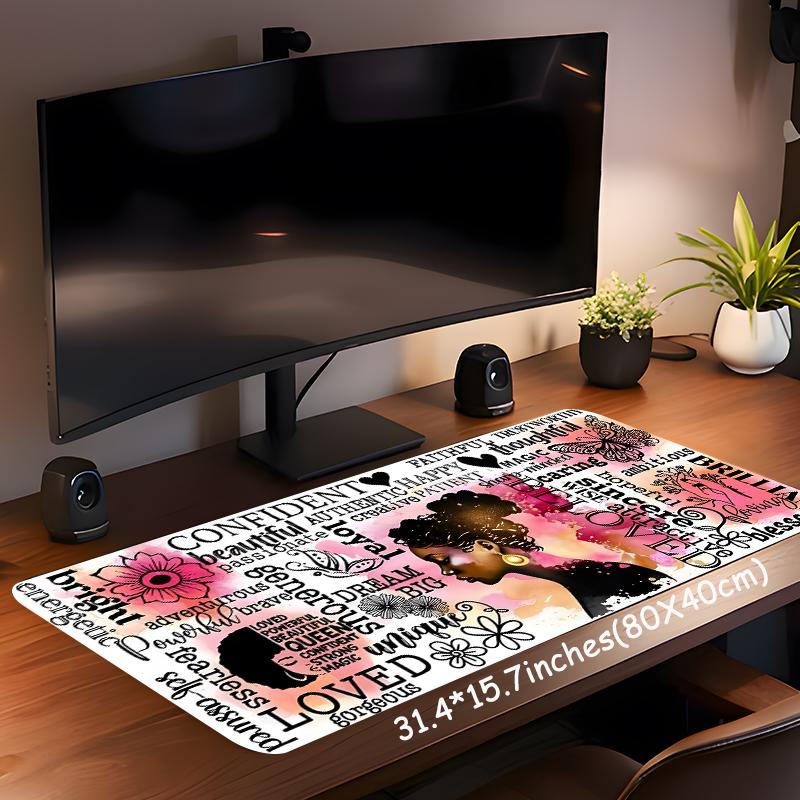 Inspirational Empowering Quotes Pattern Mouse Pad, Rectangle Gaming Mouse Pad, Non-slip Rubber Pad, Desktop Decoration Protective Pad for Home Office, Desk Accessories
