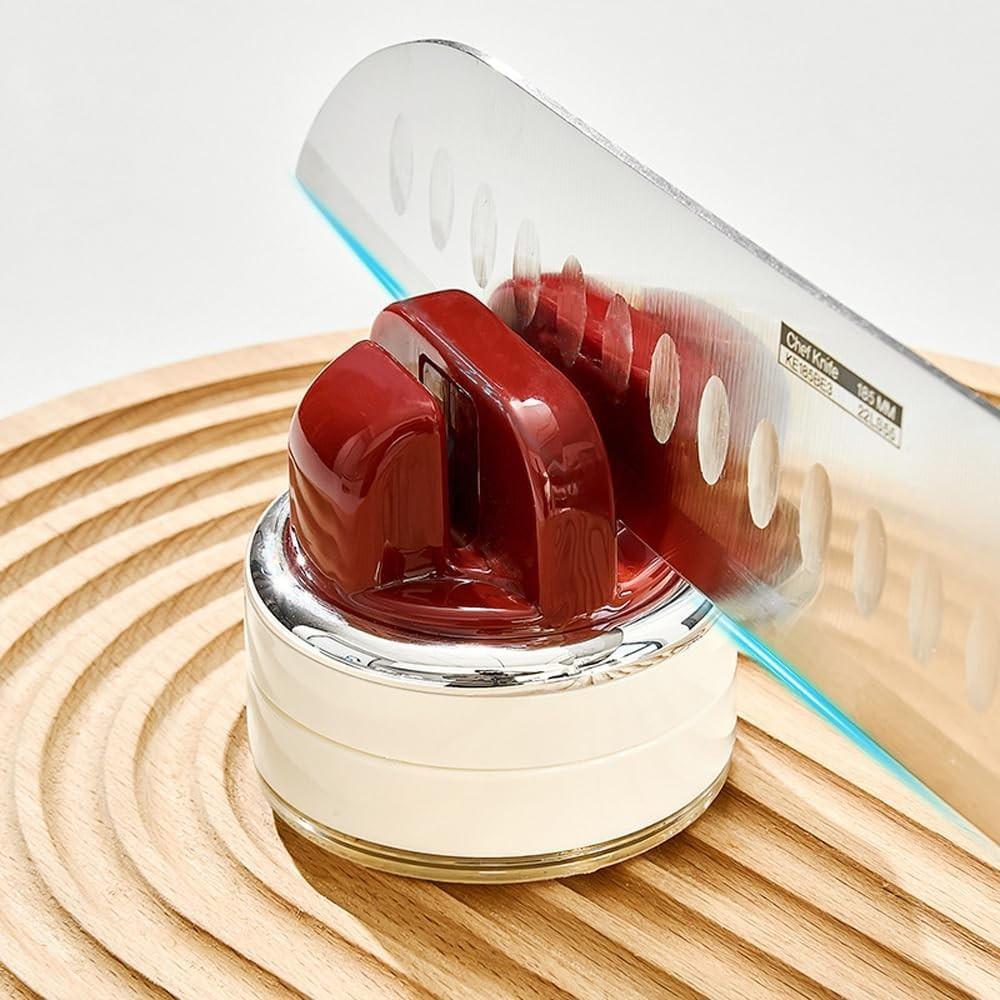 2-Piece Mini Knife Sharpener Set, Multifunctional Pocket Kitchen Tool Sharpeners with Suction Base, Suitable for Various Knives