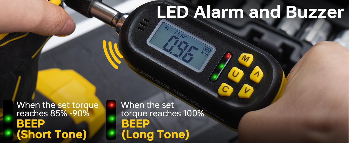 32PCS Digital Torque Screwdriver, 2.66-53.1 in-lbs/0.3-6 Nm, Inch Pound Torque Screwdriver Electrician with Buzzer & LED Indicator, Adjustable Screwdriver Torque Wrench Set with Bits & Sockets wrenches torque wrench