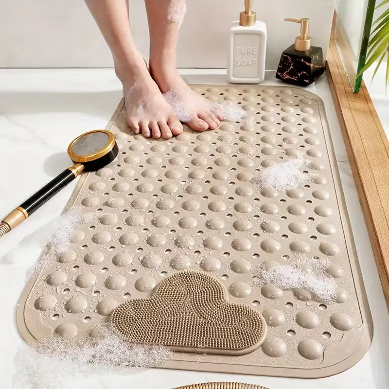 Non-Slip Bathroom Mat with Belt for Massage, Bathtub Pad with Suction Cups, Easy to Clean, Suitable for Homes, Hotels, Motels, Non Slip Shower Mat