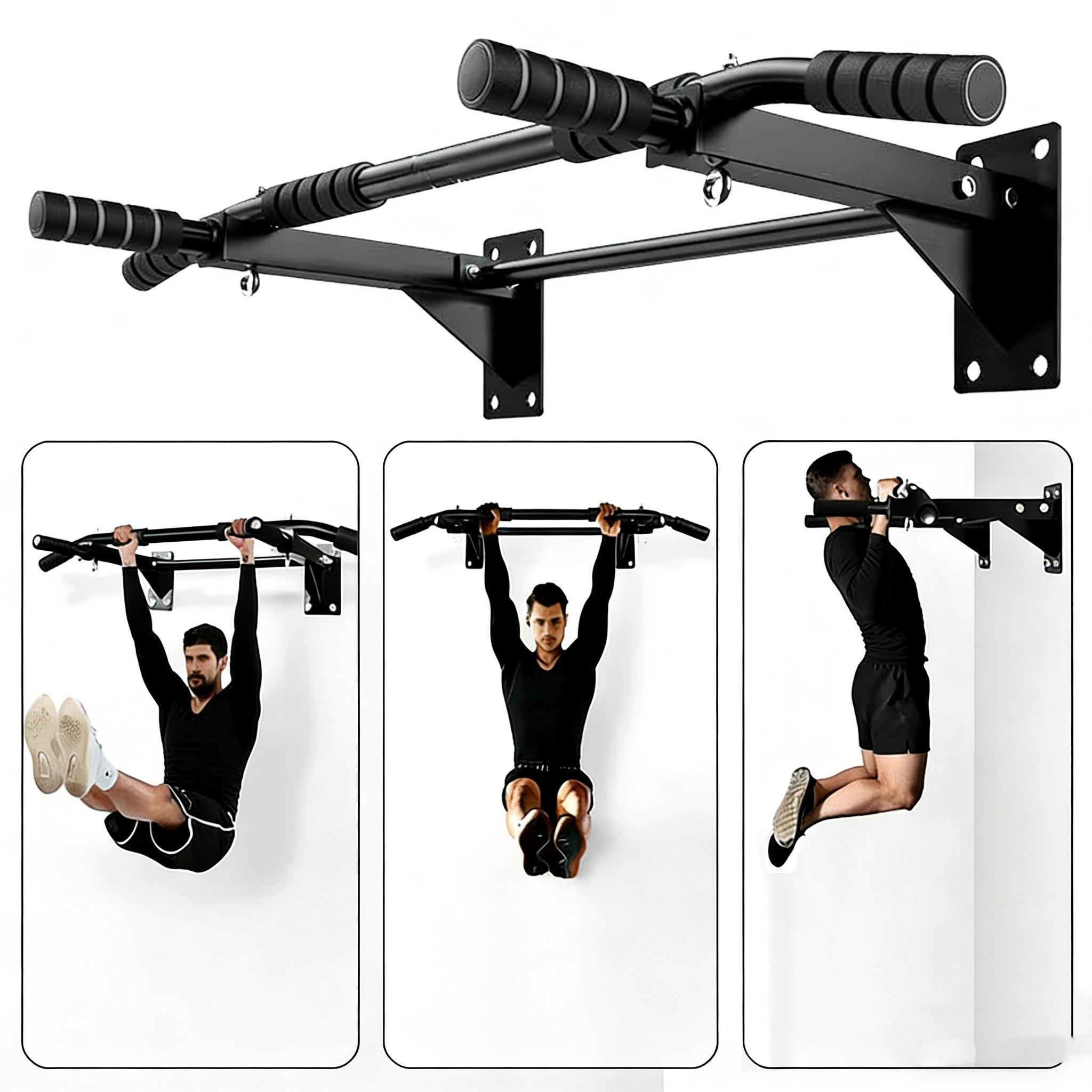 Reinforced Horizontal Bar Home Single Bar, Wall Mount Installation, Pull-Up Dual Bars Trainer, Indoor Fixed Fitness Equipment